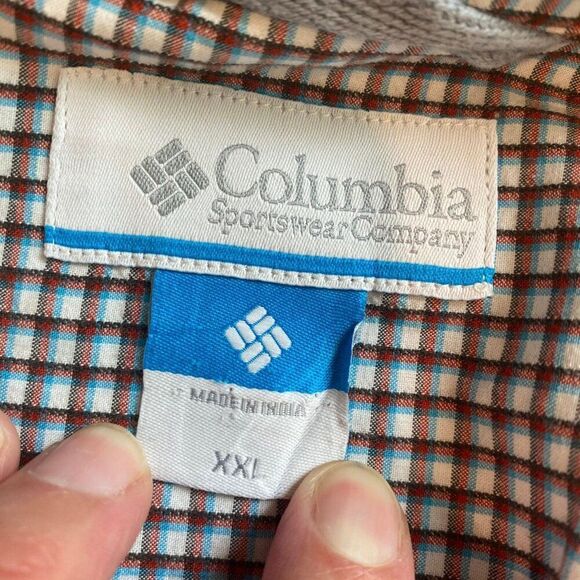 Columbia 100% Cotton Plaid Check Button Down Long Sleeve Classic Fit, XXL - Picture 5 of 10